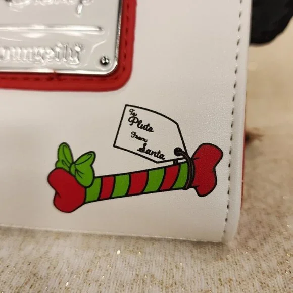 Loungefly Disney Pluto Santa Letter Holiday Flap Wallet NEW - Picture 5 of 16